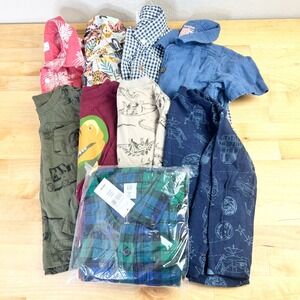 Lot 9 Baby Gap Cat & Jack Mack & Mack Boys 2T 24M Shirts Plaid Shark Dino Bundle